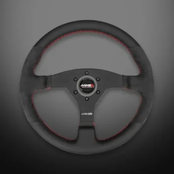 MINE's R-S Steering Wheel - Round Shape Type Leather & Alcantara
