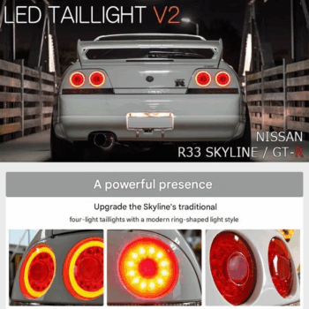 78 Works Fiber Ring LED Taillight V2 Tail Lamp Set with Fiber Ring - Skyline R33 2-Door