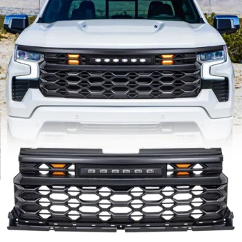 American Modified Armor Upper Replacement Grille with LED Off-Road Lights - Matte Black