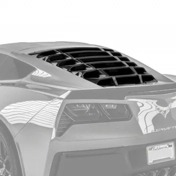 LV Style Rear Window Louvers Matte Black - C7