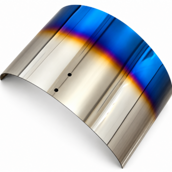 Polished Turbo Heat Shield Guard Titanium Burned Style JDM