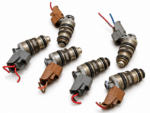 Used Automotive Fuel Injectors Flat Lay