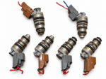 Used Automotive Fuel Injectors Flat Lay