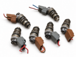 Used Automotive Fuel Injectors Flat Lay